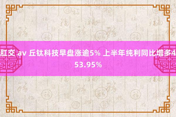 肛交 av 丘钛科技早盘涨逾5% 上半年纯利同比增多453.95%