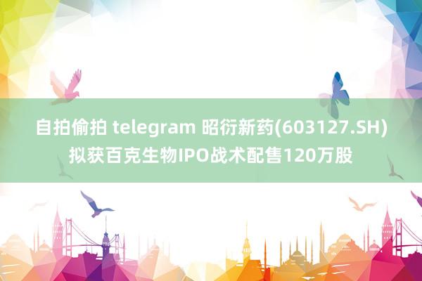 自拍偷拍 telegram 昭衍新药(603127.SH)拟获百克生物IPO战术配售120万股